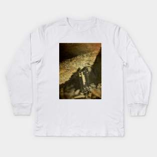 Old Print Photo - Cafe on the cliff Kids Long Sleeve T-Shirt